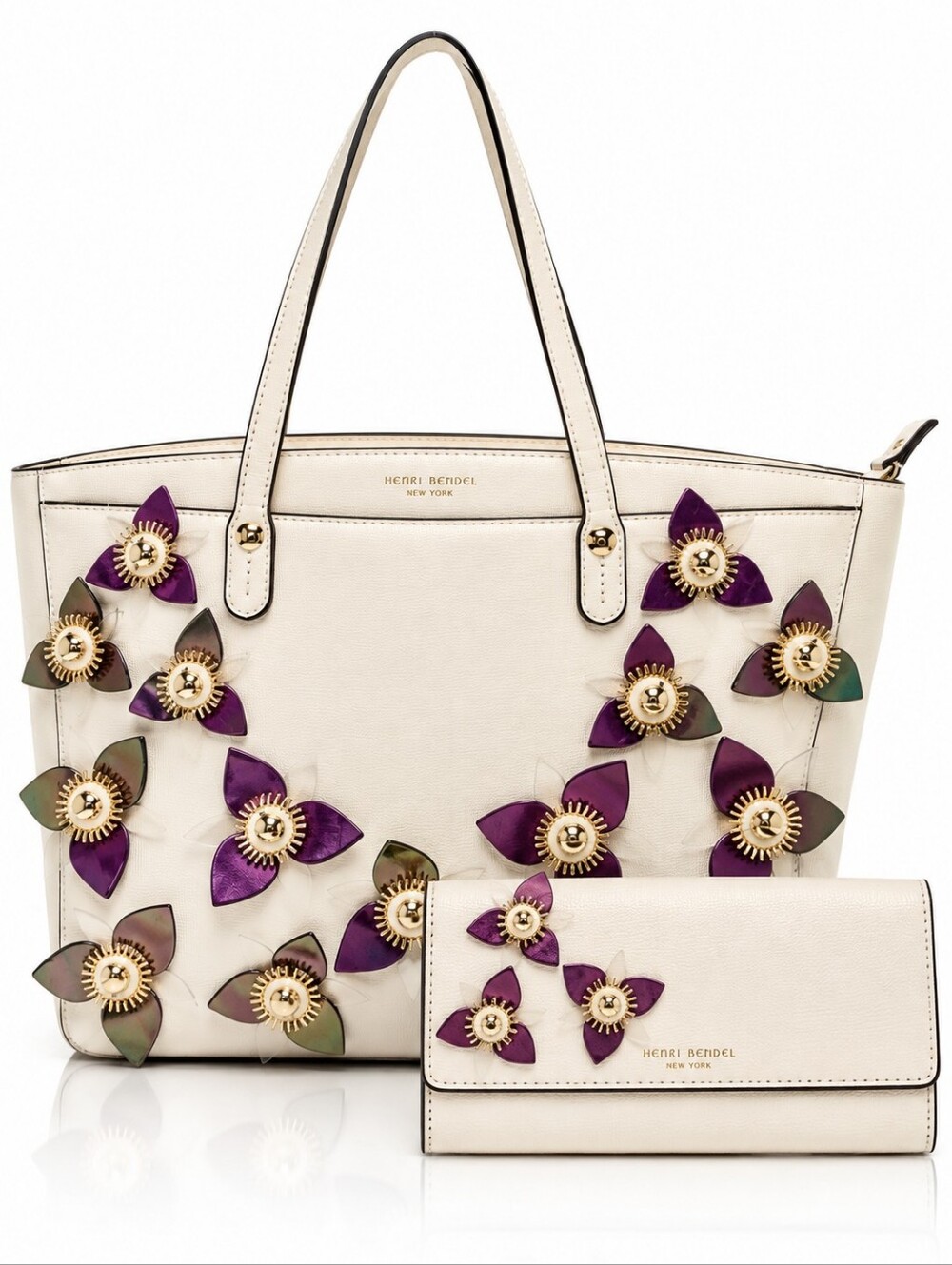 RARE Henri Bendel West 57th 3D Floral Tote + Matching Wallet